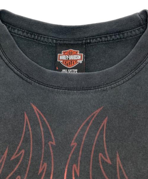 HARLEY-DAVIDSON（ハーレーダビッドソン）HARLEY-DAVIDSON (ハーレーダビッドソン) ファイヤーエンブレムTシャツ グレー サイズ:Lの古着・服飾アイテム