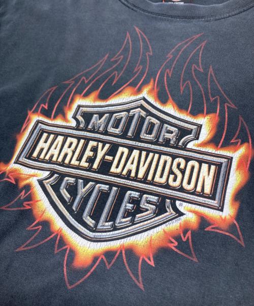 HARLEY-DAVIDSON（ハーレーダビッドソン）HARLEY-DAVIDSON (ハーレーダビッドソン) ファイヤーエンブレムTシャツ グレー サイズ:Lの古着・服飾アイテム