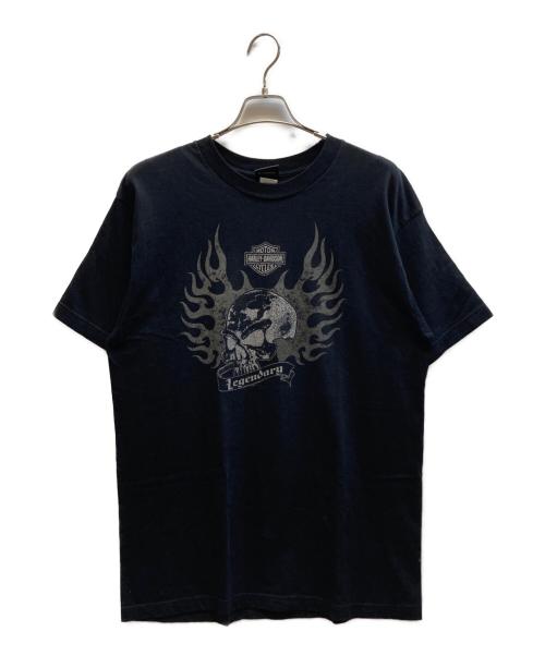 HARLEY-DAVIDSON（ハーレーダビッドソン）HARLEY-DAVIDSON (ハーレーダビッドソン) スカル柄モーターサイクルTシャツ ブラック サイズ:XLの古着・服飾アイテム