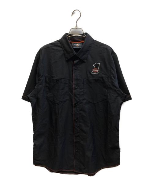HARLEY-DAVIDSON（ハーレーダビッドソン）HARLEY-DAVIDSON (ハーレーダビッドソン) S/Sワークシャツ ブラック サイズ:L 未使用品の古着・服飾アイテム