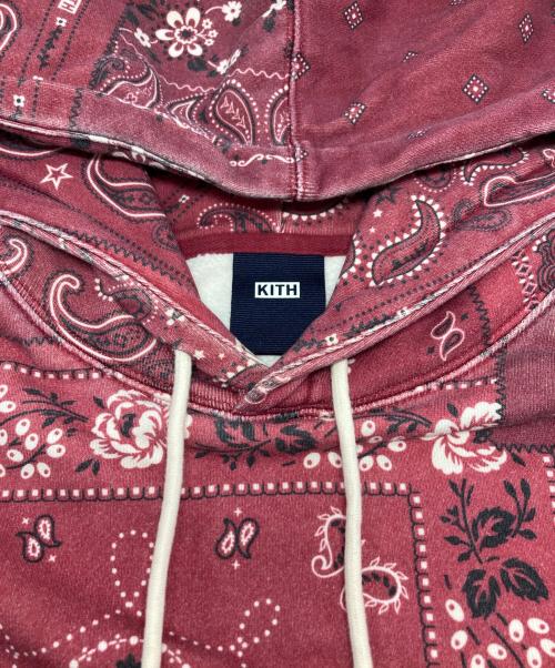 KITH（キス）KITH (キス) ペイズリー柄パーカー レッド サイズ:Mの古着・服飾アイテム