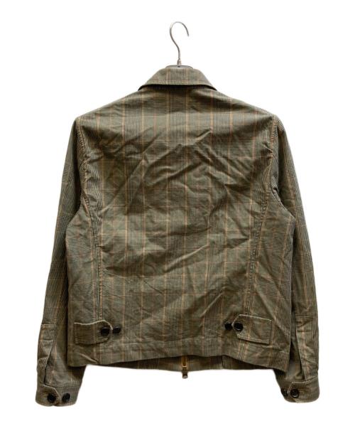 Drumohr（ドルモア）Drumohr (ドルモア) リネンチェックジャケット ブラウン サイズ:52の古着・服飾アイテム