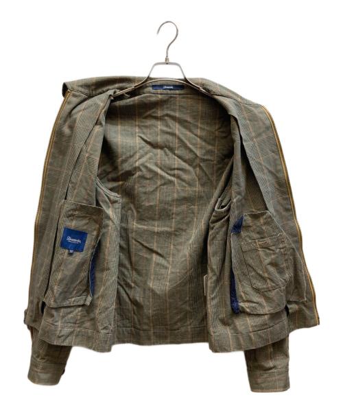Drumohr（ドルモア）Drumohr (ドルモア) リネンチェックジャケット ブラウン サイズ:52の古着・服飾アイテム