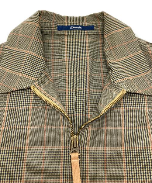 Drumohr（ドルモア）Drumohr (ドルモア) リネンチェックジャケット ブラウン サイズ:52の古着・服飾アイテム