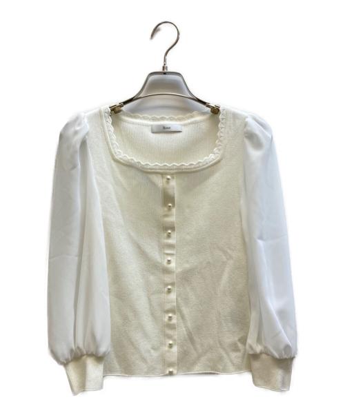 Rene（ルネ）Rene (ルネ) フリルカーディガン / 6222331 ホワイト サイズ:36の古着・服飾アイテム