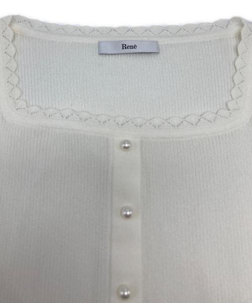 Rene（ルネ）Rene (ルネ) フリルカーディガン / 6222331 ホワイト サイズ:36の古着・服飾アイテム