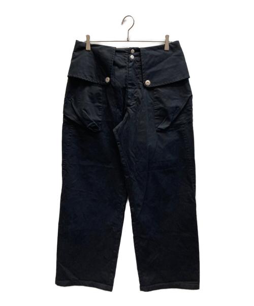 Omar Afridi（オマールアフリディ）Omar Afridi (オマールアフリディ) Flap Trousers ブラック サイズ:46の古着・服飾アイテム