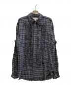masuエムエーエスユー）の古着「GRUNGE PLAID SHIRT/MMSS-SH0123」｜パープル