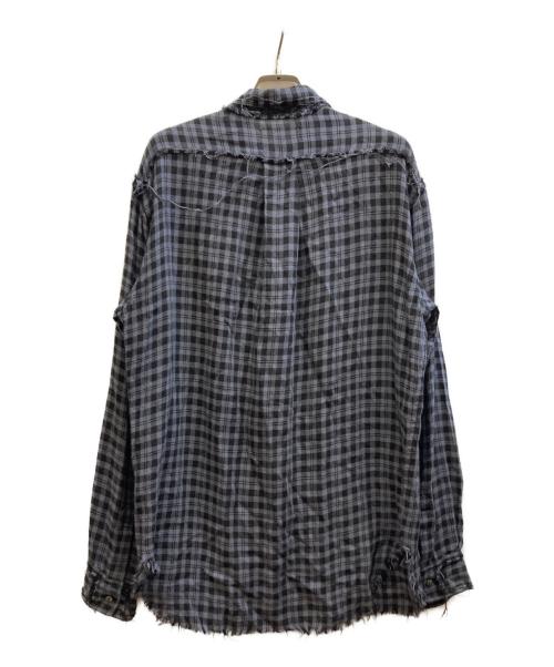 masu（エムエーエスユー）masu (エムエーエスユー) GRUNGE PLAID SHIRT/MMSS-SH0123 パープル サイズ:48の古着・服飾アイテム