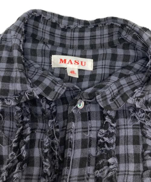 masu（エムエーエスユー）masu (エムエーエスユー) GRUNGE PLAID SHIRT/MMSS-SH0123 パープル サイズ:48の古着・服飾アイテム