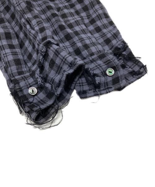 masu（エムエーエスユー）masu (エムエーエスユー) GRUNGE PLAID SHIRT/MMSS-SH0123 パープル サイズ:48の古着・服飾アイテム