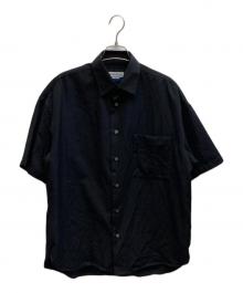 MAISON SPECIAL（メゾンスペシャル）の古着「High Count Wool Prime-Over Short Sleeve Shirt / 11241311202」｜ブラック