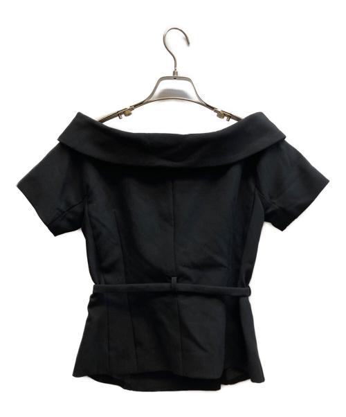 polaura（ポロ―ラ）polaura (ポロ―ラ) オフショルカラーダブルボタンジャケット ブラック サイズ:FREEの古着・服飾アイテム