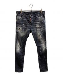 DSQUARED2（ディースクエアード）の古着「ダメージ加工 ストレッチ スリム Gパン/S71LB1373 S30503」｜ブラック