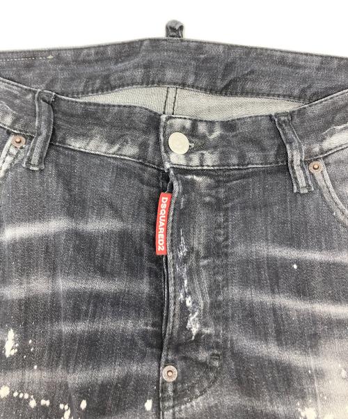 DSQUARED2（ディースクエアード）DSQUARED2 (ディースクエアード) ダメージ加工 ストレッチ スリム Gパン/S71LB1373 S30503 ブラック サイズ:50の古着・服飾アイテム