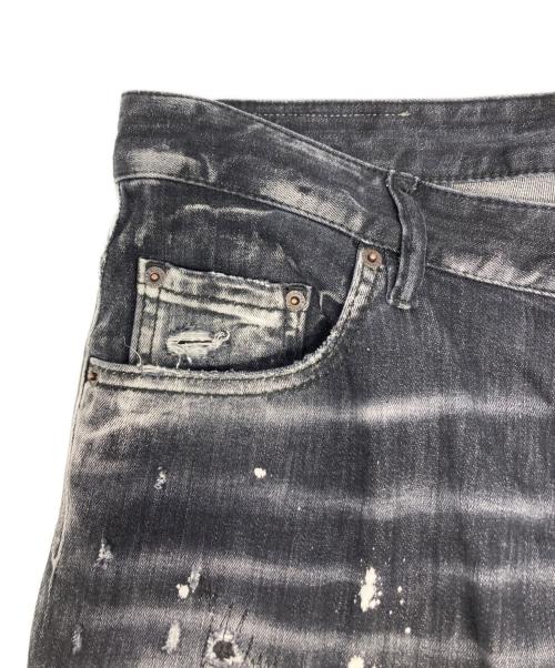 DSQUARED2（ディースクエアード）DSQUARED2 (ディースクエアード) ダメージ加工 ストレッチ スリム Gパン/S71LB1373 S30503 ブラック サイズ:50の古着・服飾アイテム