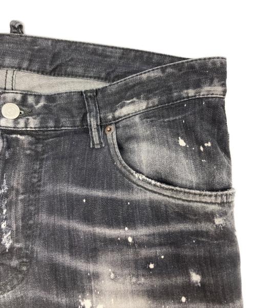 DSQUARED2（ディースクエアード）DSQUARED2 (ディースクエアード) ダメージ加工 ストレッチ スリム Gパン/S71LB1373 S30503 ブラック サイズ:50の古着・服飾アイテム