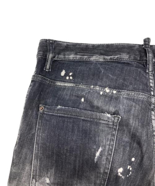 DSQUARED2（ディースクエアード）DSQUARED2 (ディースクエアード) ダメージ加工 ストレッチ スリム Gパン/S71LB1373 S30503 ブラック サイズ:50の古着・服飾アイテム