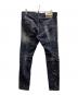 DSQUARED2 (ディースクエアード) ダメージ加工 ストレッチ スリム Gパン/S71LB1373 S30503 ブラック サイズ:50：27000円