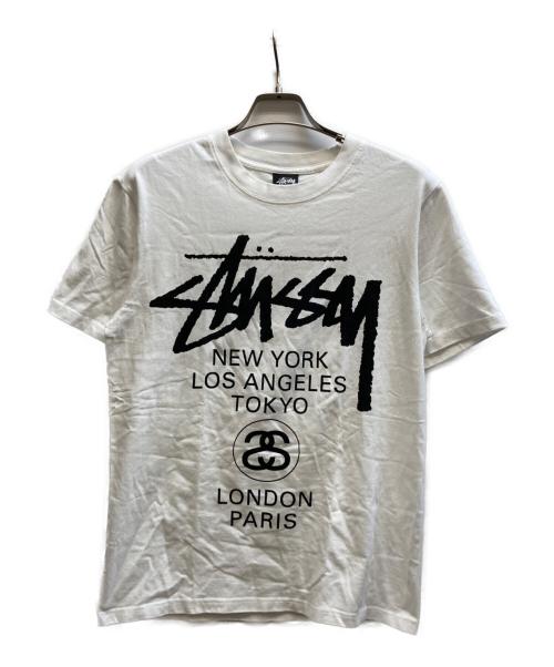 stussy（ステューシー）stussy (ステューシー) ワールドツアーTシャツ ホワイト サイズ:Sの古着・服飾アイテム