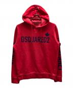 DSQUARED2ディースクエアード）の古着「One Life Organic Cotton Fit Hooded Sweatshirt」｜レッド