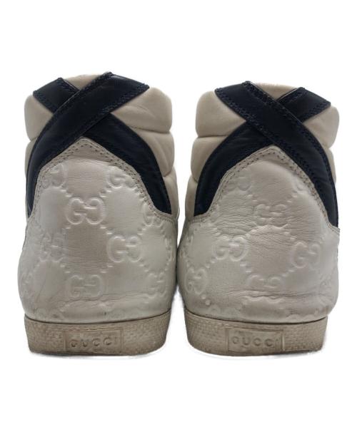 GUCCI（グッチ）GUCCI (グッチ) GGスプリーム レザー ハイカット スニーカー ホワイト サイズ:7の古着・服飾アイテム