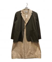 no.（ナンバー）の古着「LAYERED JACKET COAT」｜オリーブ×アイボリー