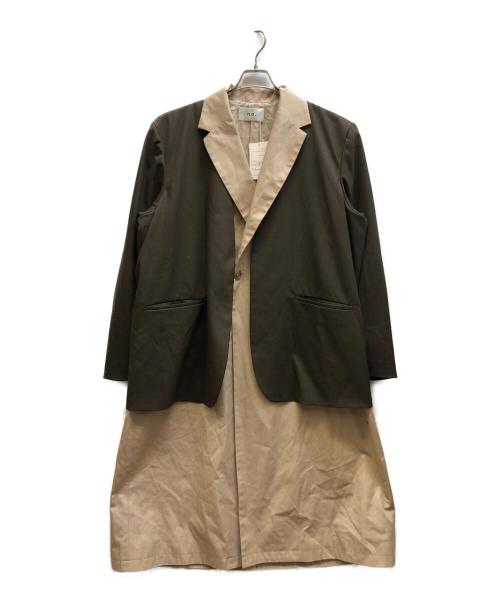no.（ナンバー）no. (ナンバー) LAYERED JACKET COAT オリーブ×アイボリー サイズ:2 未使用品の古着・服飾アイテム