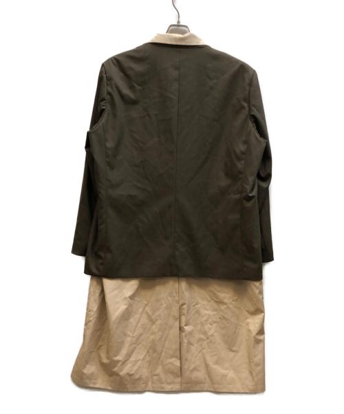 no.（ナンバー）no. (ナンバー) LAYERED JACKET COAT オリーブ×アイボリー サイズ:2 未使用品の古着・服飾アイテム