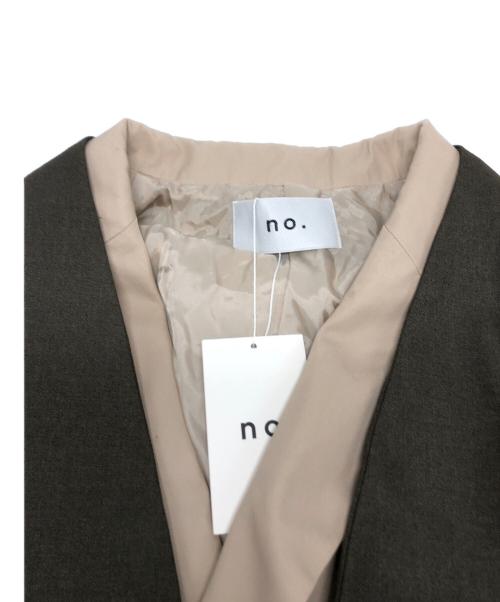 no.（ナンバー）no. (ナンバー) LAYERED JACKET COAT オリーブ×アイボリー サイズ:2 未使用品の古着・服飾アイテム