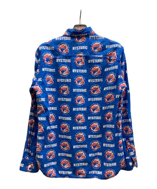 Hysteric Glamour（ヒステリックグラマー）Hysteric Glamour (ヒステリックグラマー) シャーク ガール 総柄 コットンリネン シャツ/02172AH01 ブルー サイズ:Mの古着・服飾アイテム