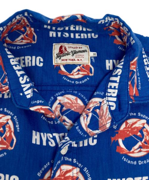 Hysteric Glamour（ヒステリックグラマー）Hysteric Glamour (ヒステリックグラマー) シャーク ガール 総柄 コットンリネン シャツ/02172AH01 ブルー サイズ:Mの古着・服飾アイテム