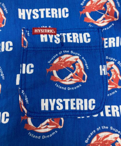 Hysteric Glamour（ヒステリックグラマー）Hysteric Glamour (ヒステリックグラマー) シャーク ガール 総柄 コットンリネン シャツ/02172AH01 ブルー サイズ:Mの古着・服飾アイテム