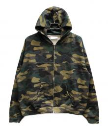ida sply×BEAMS（アイディーエー サプライ×ビームス）の古着「カモ柄ジップパーカー」｜オリーブ
