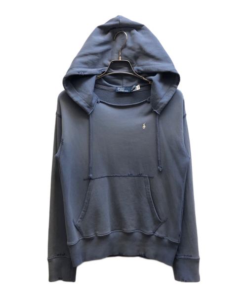 POLO RALPH LAUREN（ポロ・ラルフローレン）POLO RALPH LAUREN (ポロ・ラルフローレン) コットン フーディ ブルー サイズ:XSの古着・服飾アイテム