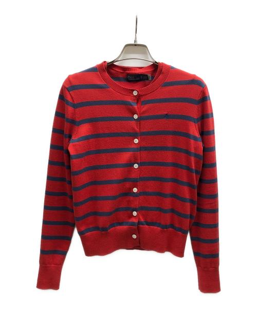 POLO RALPH LAUREN（ポロ・ラルフローレン）POLO RALPH LAUREN (ポロ・ラルフローレン) アンサンブルクルーネックカーディガン レッド×ブルー サイズ:XSの古着・服飾アイテム