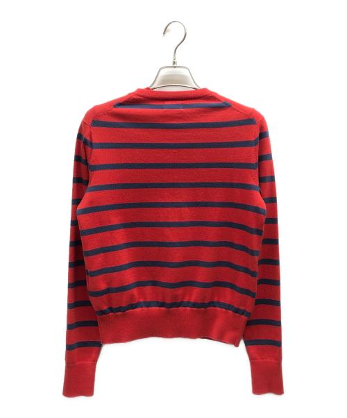 POLO RALPH LAUREN（ポロ・ラルフローレン）POLO RALPH LAUREN (ポロ・ラルフローレン) アンサンブルクルーネックカーディガン レッド×ブルー サイズ:XSの古着・服飾アイテム