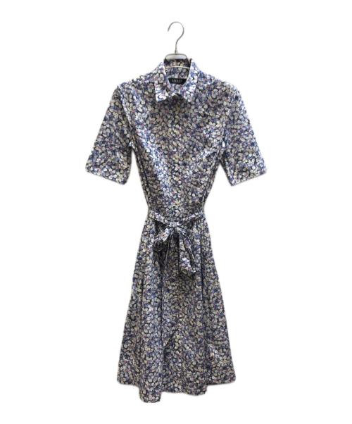 LAUREN RALPH LAUREN（ローレン ラルフ ローレン）LAUREN RALPH LAUREN (ローレンラルフローレン) Floral Belted Cotton-Blend Shirtdress パープル サイズ:2の古着・服飾アイテム