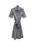 LAUREN RALPH LAUREN（ローレンラルフローレン）の古着「Floral Belted Cotton-Blend Shirtdress」｜パープル