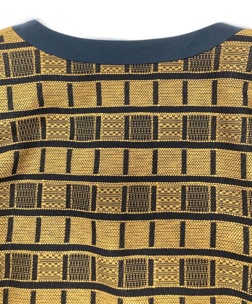 ETRO（エトロ）ETRO (エトロ) ノーカラージャケット ネイビー×イエロー サイズ:42の古着・服飾アイテム
