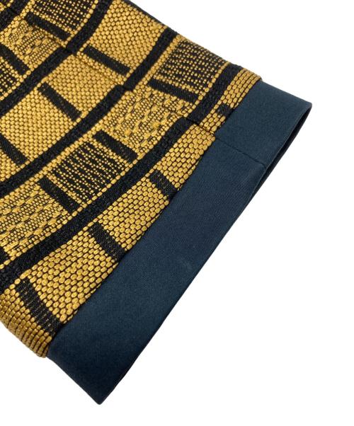 ETRO（エトロ）ETRO (エトロ) ノーカラージャケット ネイビー×イエロー サイズ:42の古着・服飾アイテム