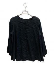nest Robe（ネストローブ）の古着「リネン2wayフレアブラウス / 01193-1335」｜ブラック