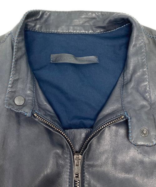 salvatore santoro（サルヴァトーレサントロ）Salvatore Santoro (サルヴァトーレサントロ) レザージャケット ネイビー サイズ:50の古着・服飾アイテム