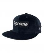 New Era×SUPREMEニューエラ×シュプリーム）の古着「ベロアボックスロゴキャップ」｜ブラック