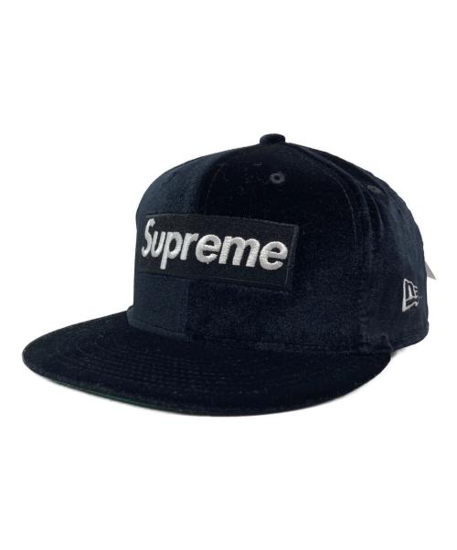 New Era（ニューエラ）New Era (ニューエラ) Supreme (シュプリーム) ベロアボックスロゴキャップ ブラック サイズ:7 1/2 59.6cmの古着・服飾アイテム