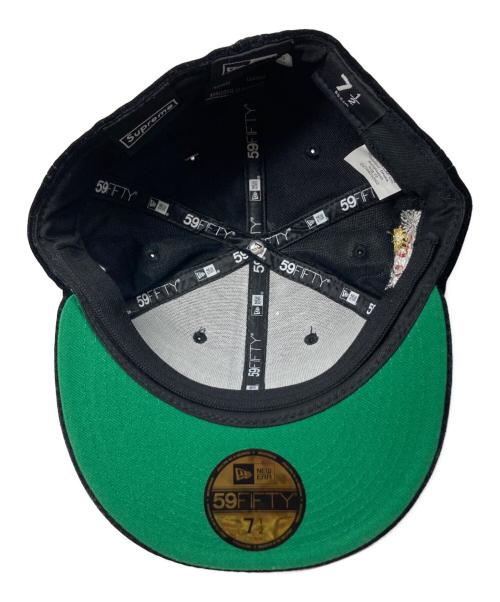 New Era（ニューエラ）New Era (ニューエラ) Supreme (シュプリーム) ベロアボックスロゴキャップ ブラック サイズ:7 1/2 59.6cmの古着・服飾アイテム