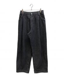 NEON SIGN（ネオンサイン）の古着「Wide denim slacks “Used”」｜ブラック