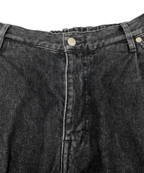 NEON SIGN（ネオンサイン）NEON SIGN (ネオンサイン) Wide denim slacks “Used” ブラック サイズ:48の古着・服飾アイテム