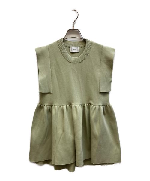 CLANE（クラネ）CLANE (クラネ) スクエアスリーブギャザーニットトップス/18106-2132 グリーン サイズ:1の古着・服飾アイテム