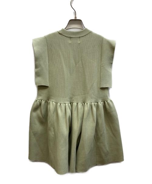 CLANE（クラネ）CLANE (クラネ) スクエアスリーブギャザーニットトップス/18106-2132 グリーン サイズ:1の古着・服飾アイテム